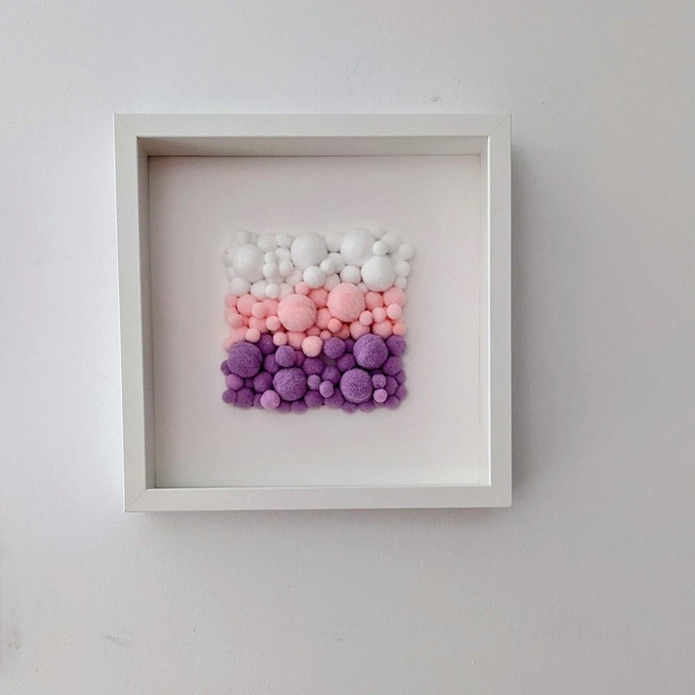 Bubble Shadow Box - Wall Decor - Neopolitan - Taro Strawberry